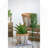 Set Of 2 White And Brown Cement Planters With V Pattern, L:D10x8"  S:D8x6.5"
