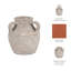 Vase décoratif en terre cuite avec motif texturé rustique et poignées doubles, décor contemporain élégant pour les espaces modernes