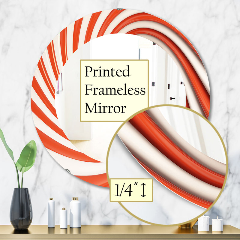Spirale orange - miroir moderne, H 31,5 po x l po