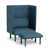 Tissage simple bleu foncé / mousseline