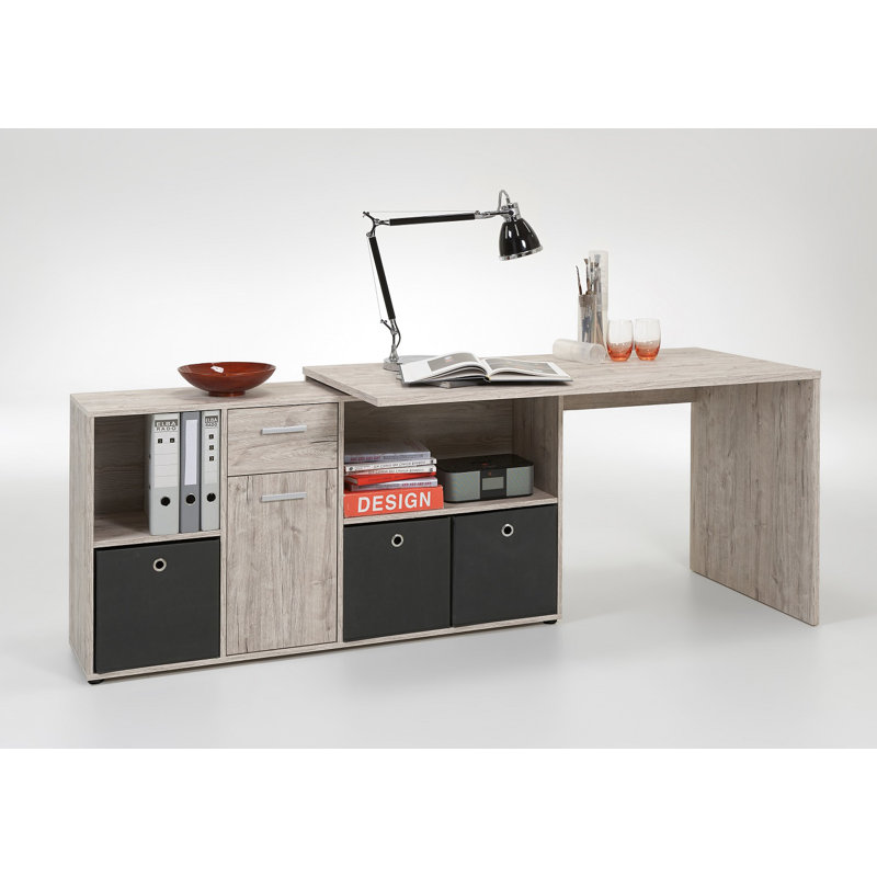 Clumm L-Shaped Writing Desk, Sand Oak