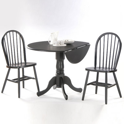 Deilani Drop Leaf Solid Wood Dining Set