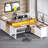 Deskfarmhouse L Shaped Desk, 55" Home Office Desk With Drawers And Storage Shelves, L Shaped Gaming Desk With Led Lights, Power Outlet And Monitor Shelf-2117290819