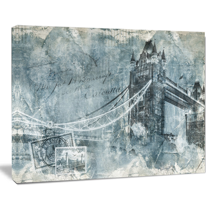 « tour bridge london », impression sur toile tendue, H 30 po x l 40 po