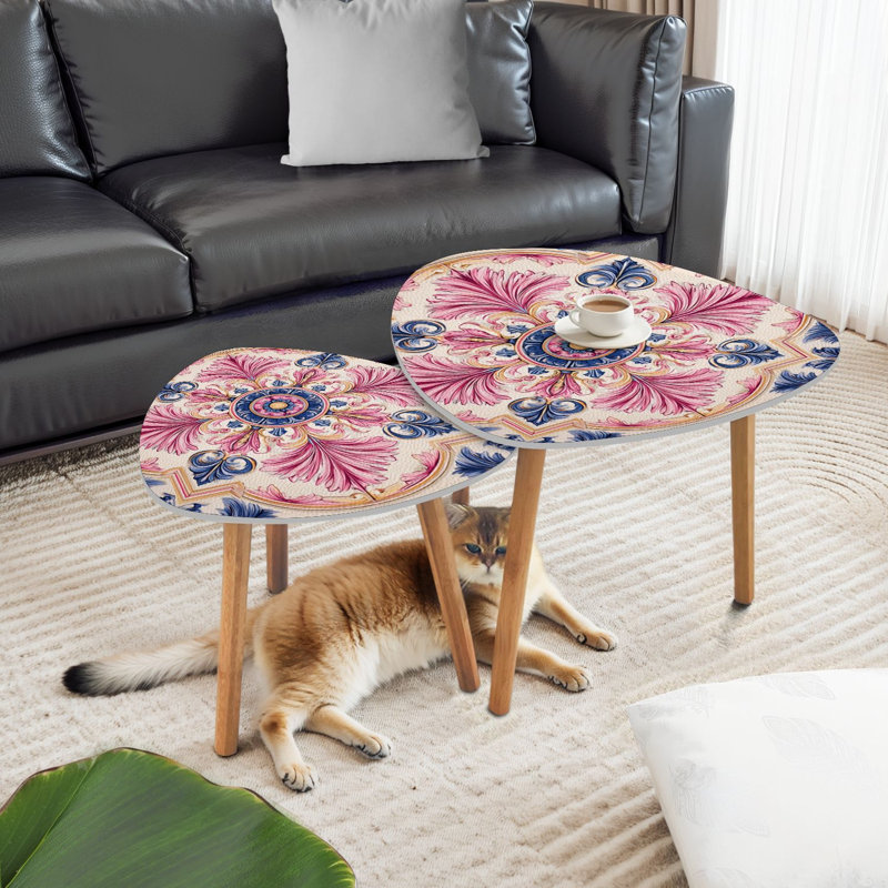Ensemble de 2 tables basses gigognes Triangle