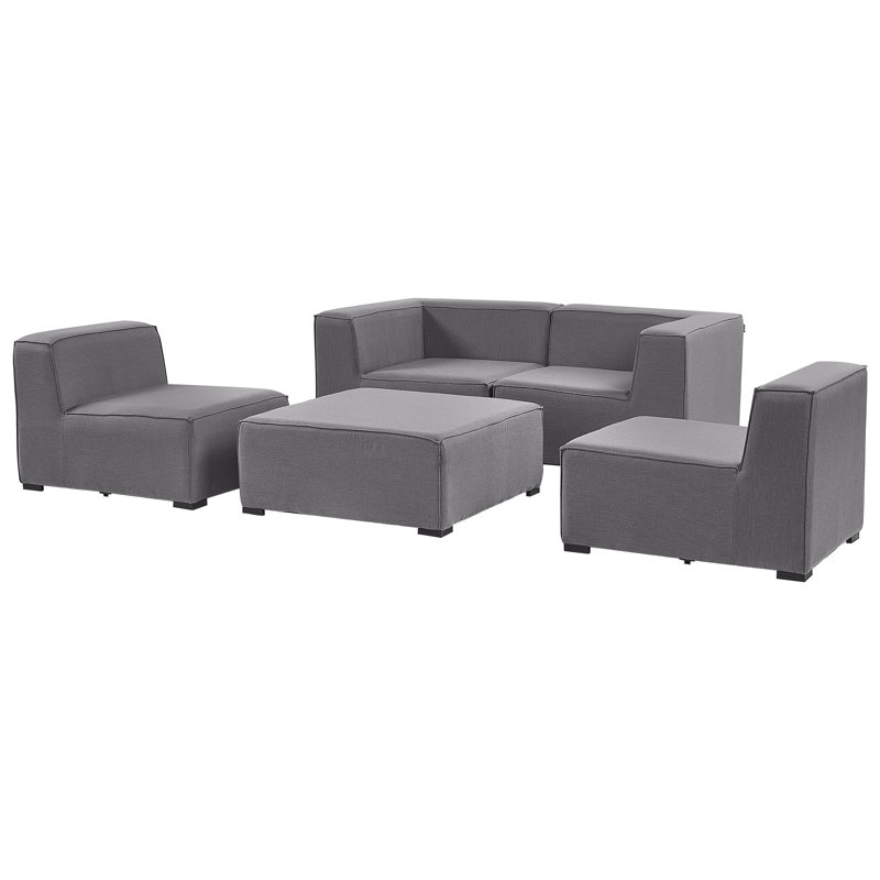 Lavard Fabric 5 - Person Seating Group with Cushions, Grey