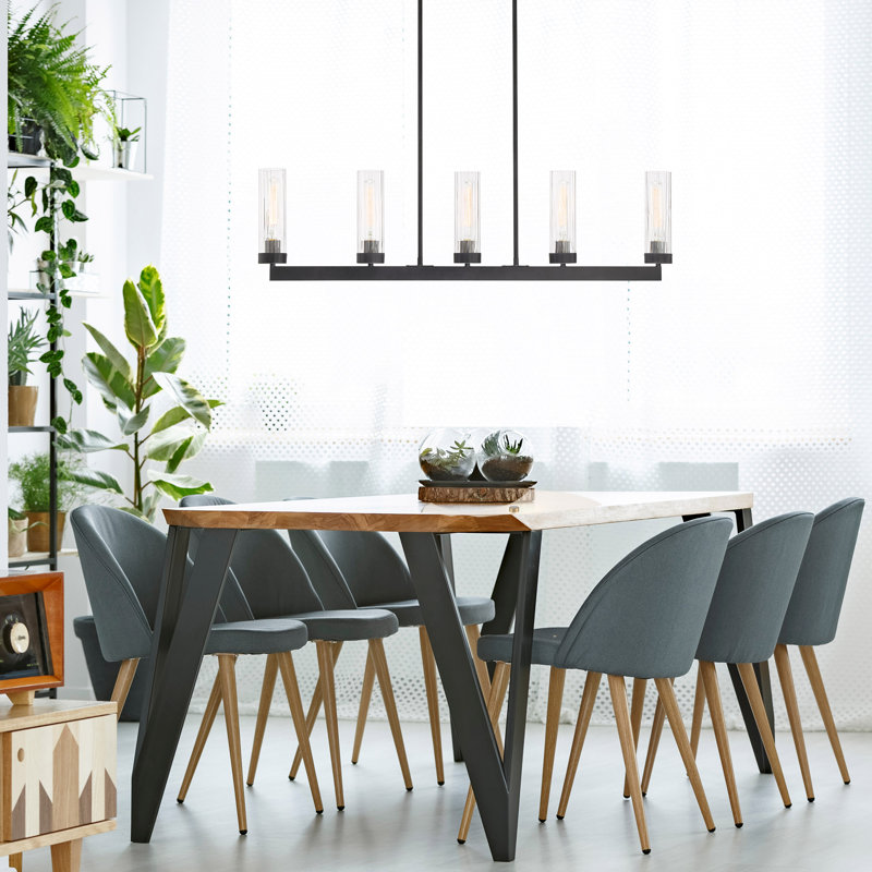 Dominique 5 - Light Iron Graphite Kitchen Island Pendant