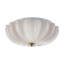 3-Light Pleated Flower Glass Semi Flush Mount