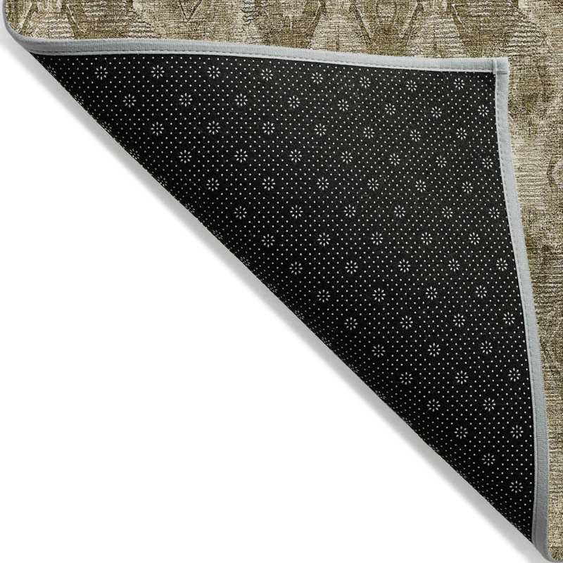 Tapis intérieur / extérieur beige et brun clair géométrique 9 pi x 12 pi