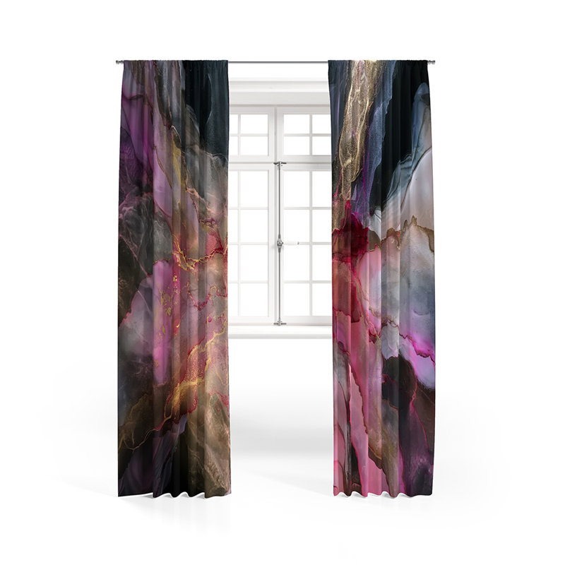 Panneau de rideau semi-transparent abstrait, L 56 po x L 78 po