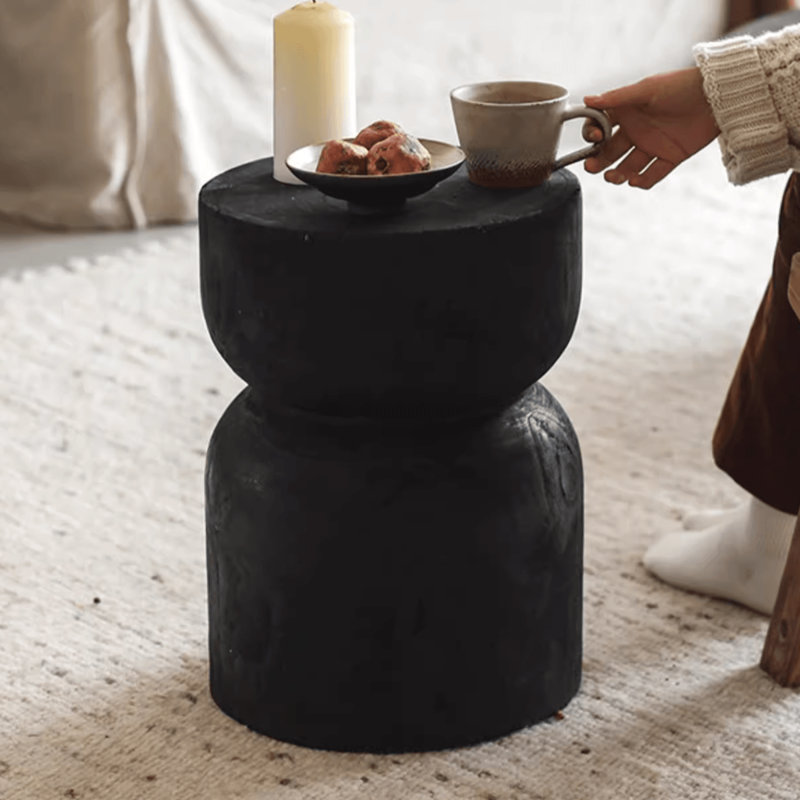 Tymara Solid Wood End Table, Black
