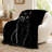 1pc Black Cat Throw Blanket, Realistic Fluffy Cat Print Flannel Blanket, Super Soft Cozy Warm Lightweight Blanket for Sofa Couch Bed Living Room Dorm Office Travel, Home Decor All-Season Blanket,-135920702