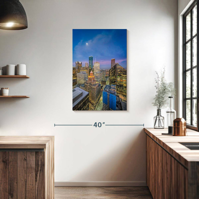 Paysage urbain du centre-ville de Houston Sirci, H 36 po x l 24 po