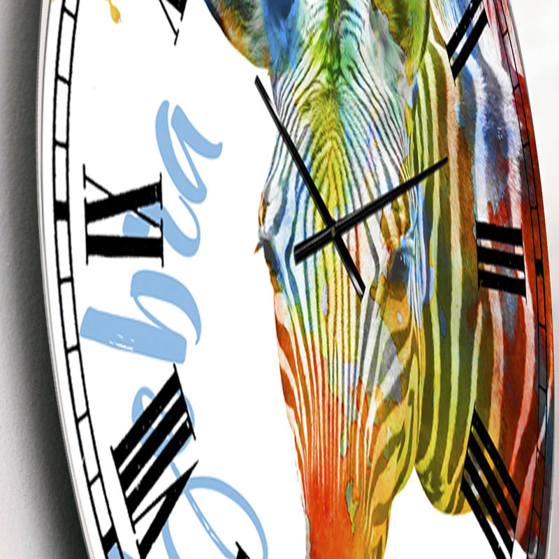 Horloge murale surdimensionnée colorée Safari, Petit