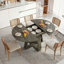 Table de salle à manger ronde extensible de 43,3 po à 59 po pour 4 à 8 personnes, table de salle à manger ovale moderne avec feuilles amovibles peu encombrante, base en bois avec tablette de rangement pour le salon de la cuisine (gris)-693006653