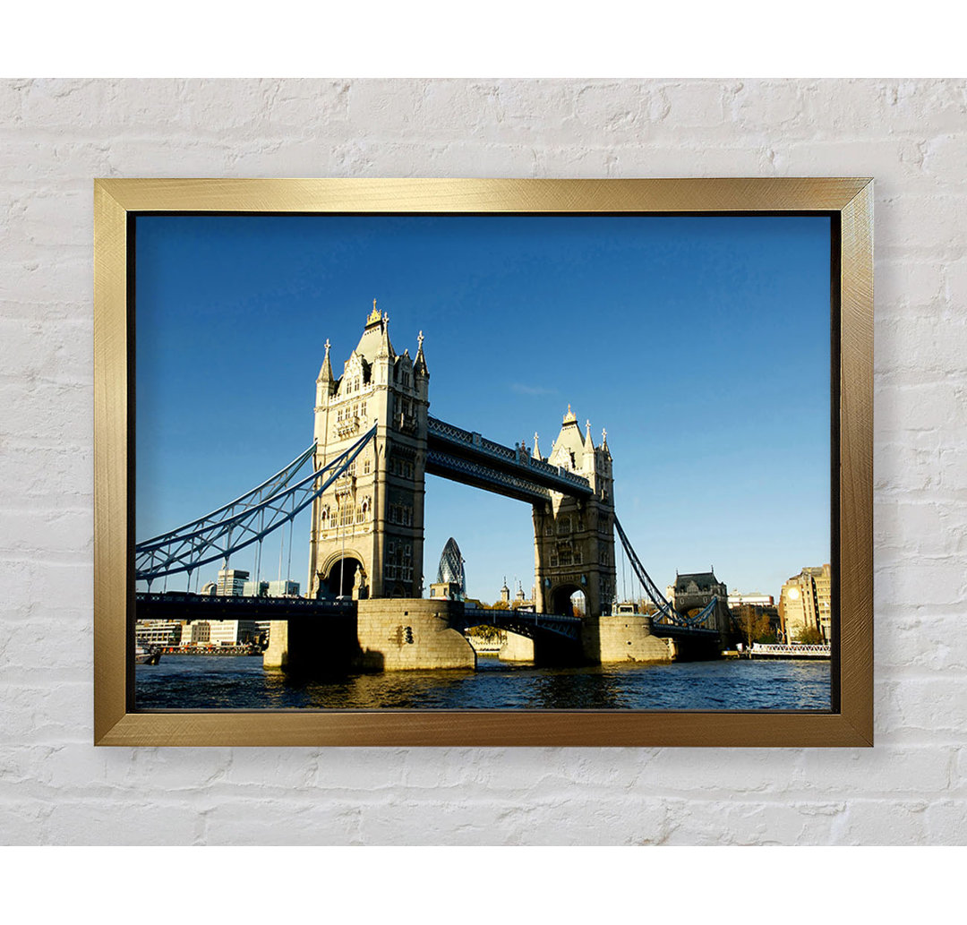 London Tower Bridge Blue Days - Einzelner Bilderrahmen Kunstdrucke