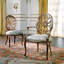 Muslin Upholstered Arm Chair in White/Brown