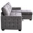 Dark Grey Velvet 77 Inch Reversible Sectional With Storage And Removable Cushions For Living Area Sleeper In Modern Home