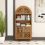 Armoire sculptée arquée vintage avec bibliothèque ouverte