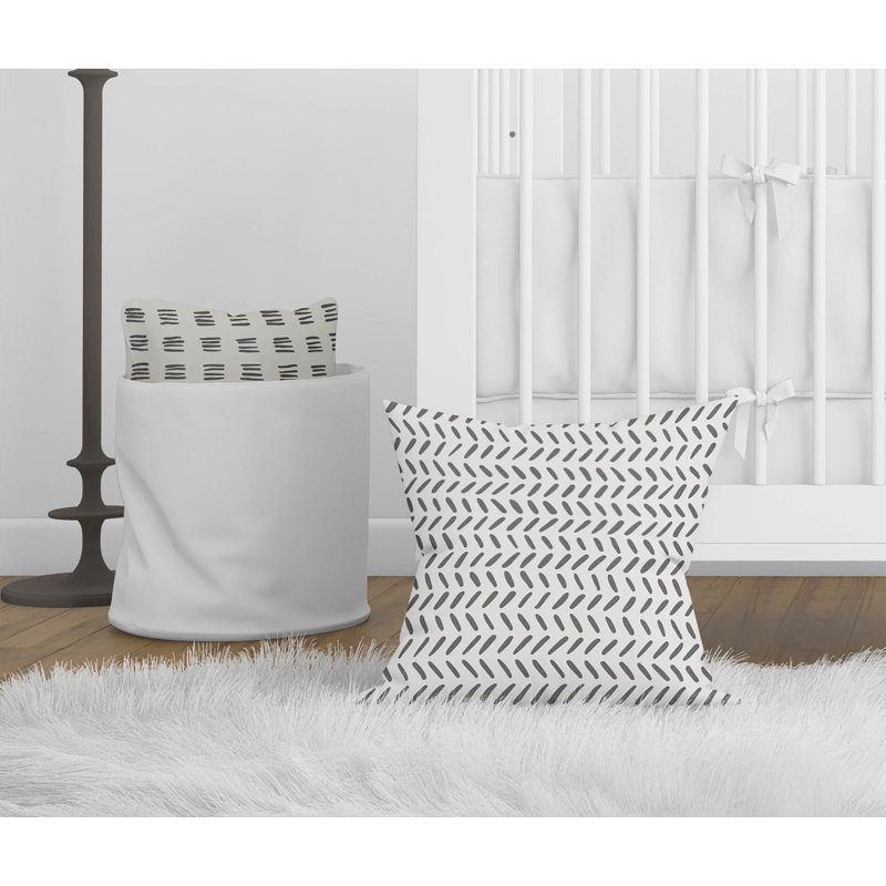 Coussin Dream Splat, Ivoire / gris anthracite géométrique, H 26 po x l 26 po