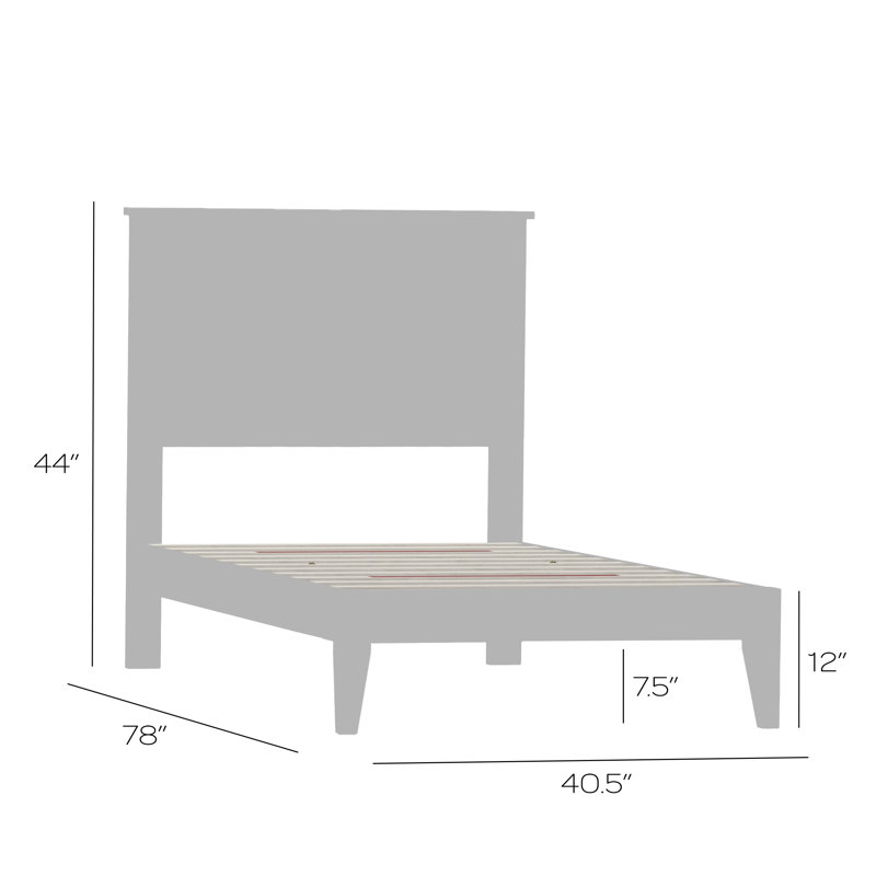 Dorrence Wood Platform Bed, White, Twin