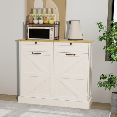 Kitchen Storage Cabinet With 2 Drawers & 1 Tilt Out Trash Cabinet & 1 Door With Storage Rack & 2 Shelves For Kitchen by Gracie Oaks