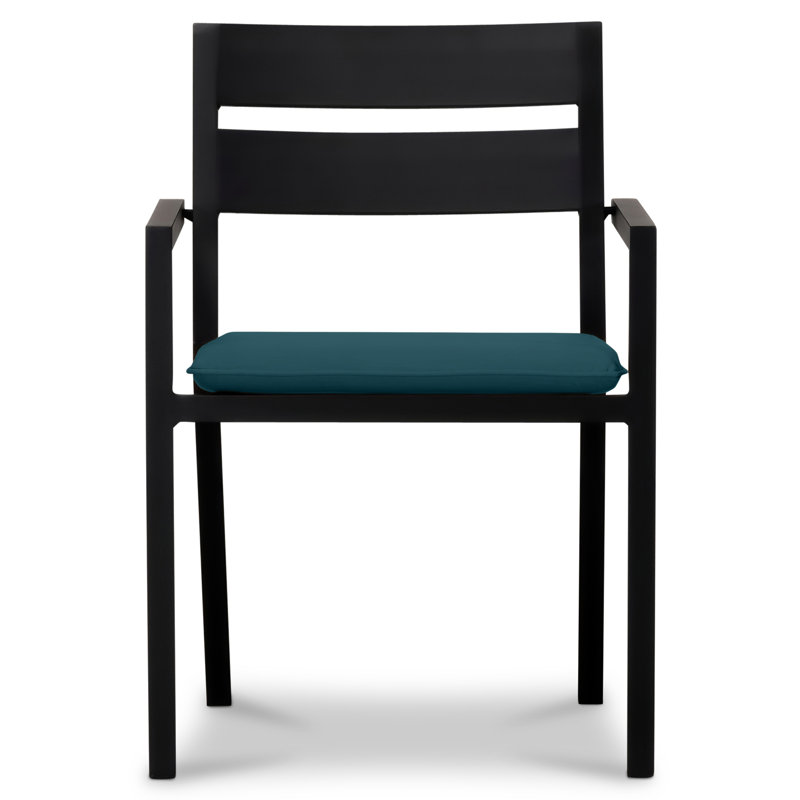 Pacifica Dining Arm Chair - White - Canvas Flax, Black, Canvas Natural Sunbrella® Canvas