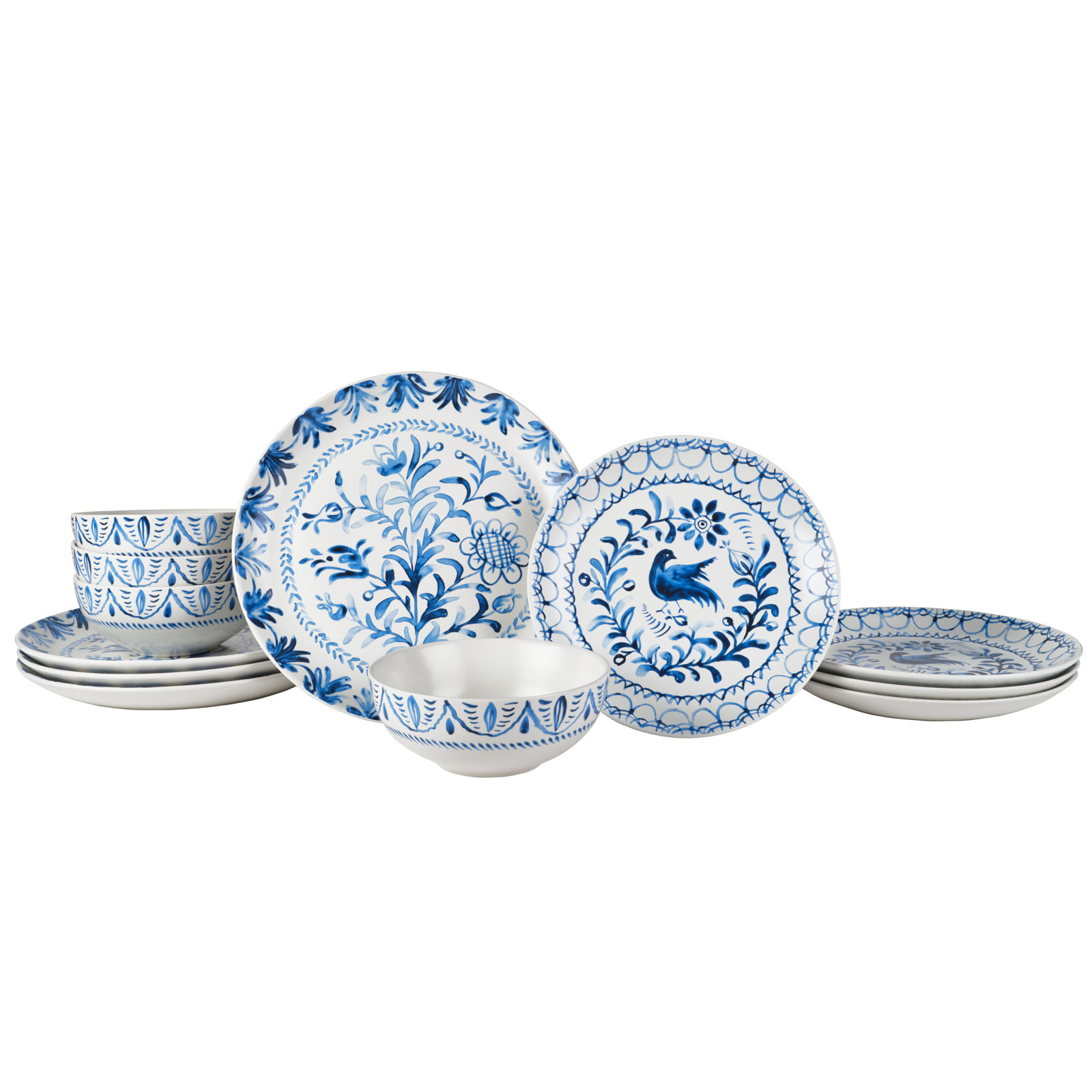 Stoneware Dinnerware Set, Blue