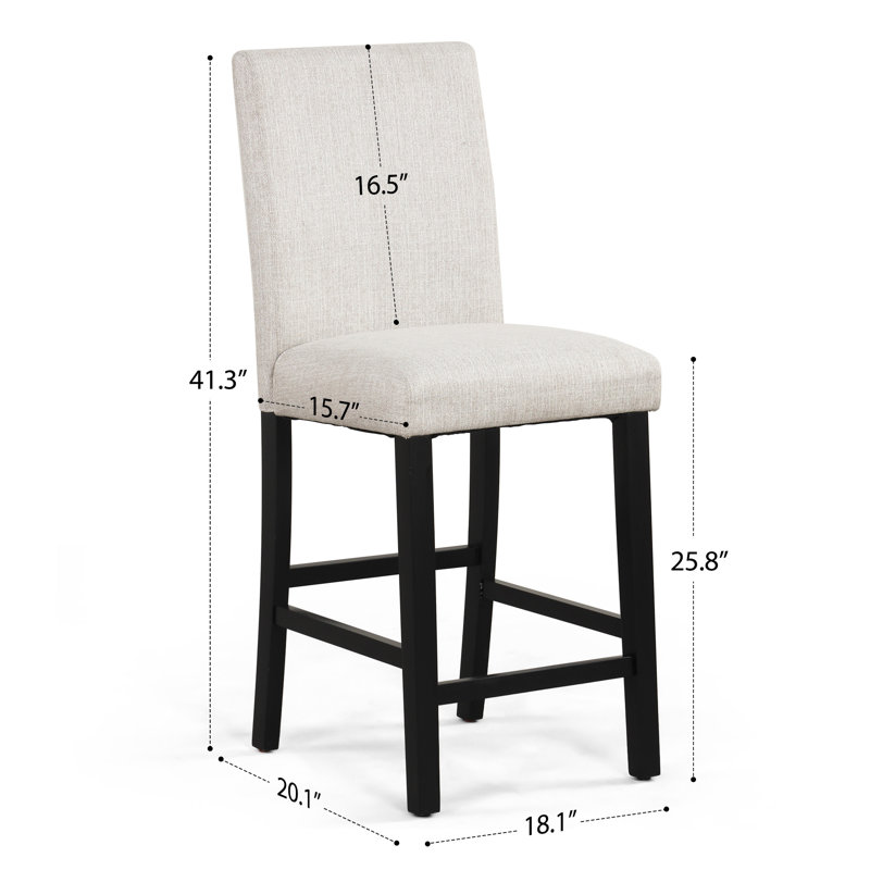 Cassello 25.8'' Upholstered Counter Stool with Solid Wood Frame