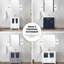 72 po Meuble-lavabo double gris foncé avec armoires latérales, robinet, 28 miroirs et comptoir en céramique gris Scratch