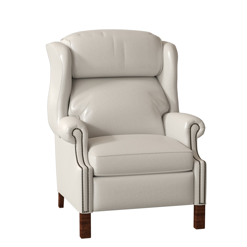 Fauteuil inclinable Chippendale, Cuir véritable Fumo Aline, Pavé, Étain no 9