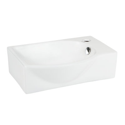 Elanti 11.25'' White Ceramic Rectangular Bathroom Sink