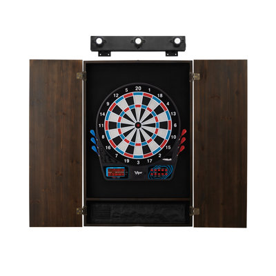 Electronic Dartboard and Cabinet Set with Darts