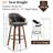 Mahtab Modern Set Of 2 Swivel Bar Stools With PU Upholstery And Wood Legs-963480641-954809504