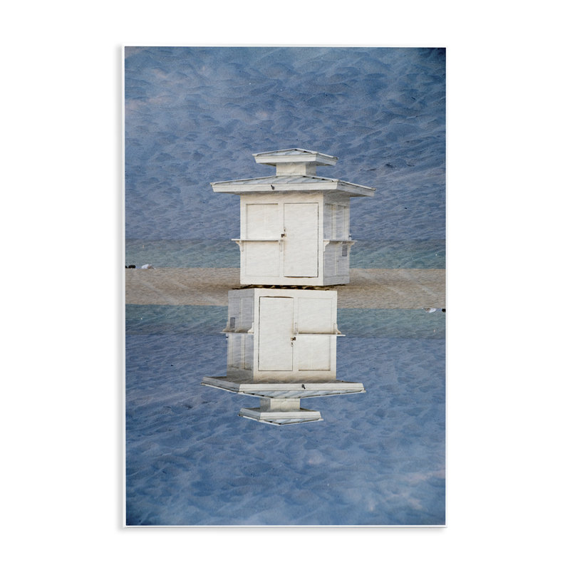 Plaque murale verticale à symétrie de plage, design par Robin Vandenabeele, H 15 po x l 10 po