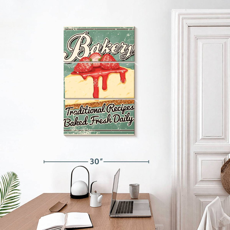 Plaque murale Kema Strawberry Cheesecake Bakery, H 32 po x l 20 po