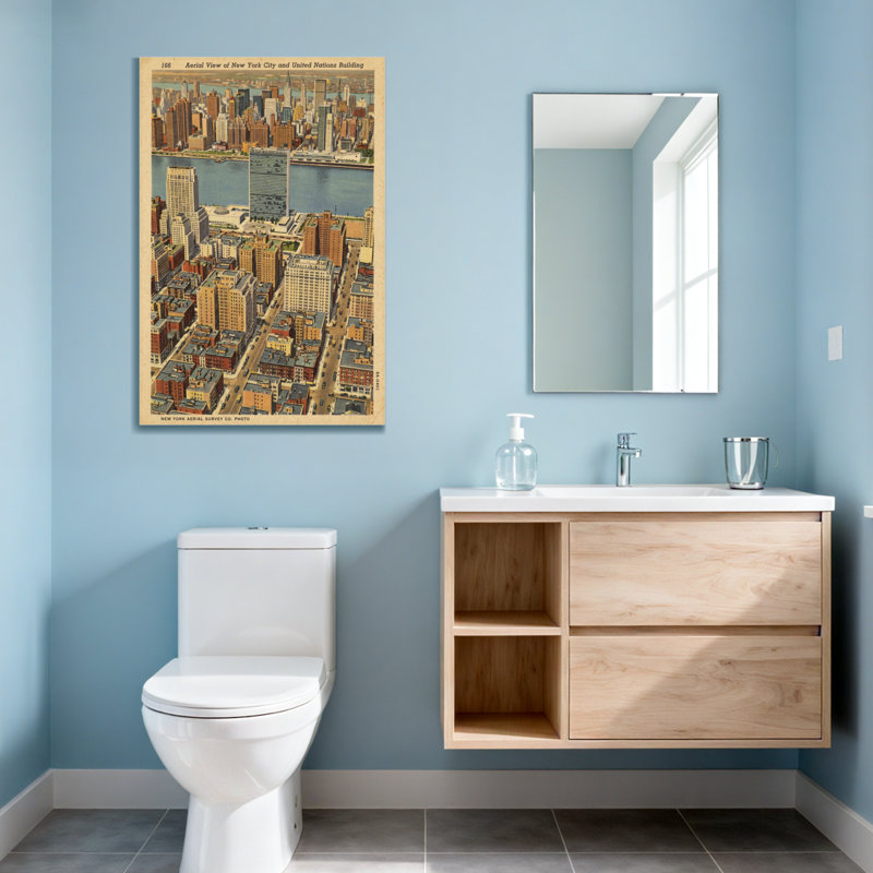 Vue aérienne de la ville de New York et des États-Unis, H 48 po x l 32 po