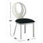Microfibre et chaises en métal, 2, argent noir, dossier ovale, siège rembourré confortable, pour les repas de 2 côtés argent / noir, espace