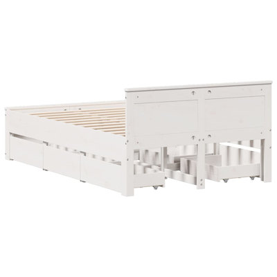 ClassicLiving Bed Frame Without Mattress With Headboard Solid Wood Pine