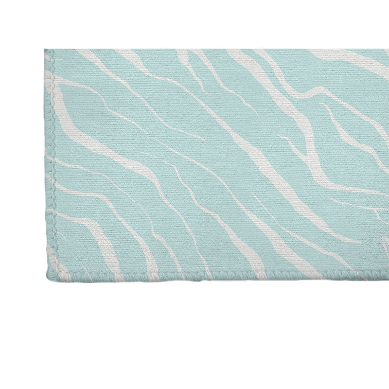 Tapis de bureau léger Lush Cracks, L 6 pi x L 4 pi, Bleu clair