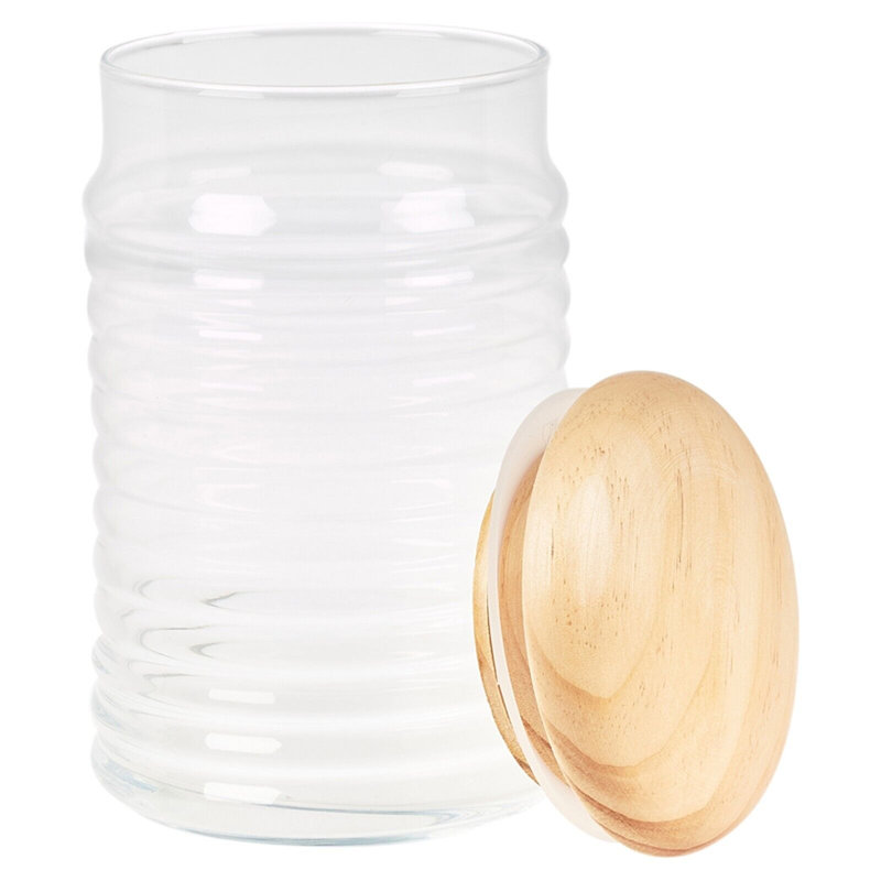 Glass Jar - Set of 2, 13cm H x 12.5cm W x 12cm D