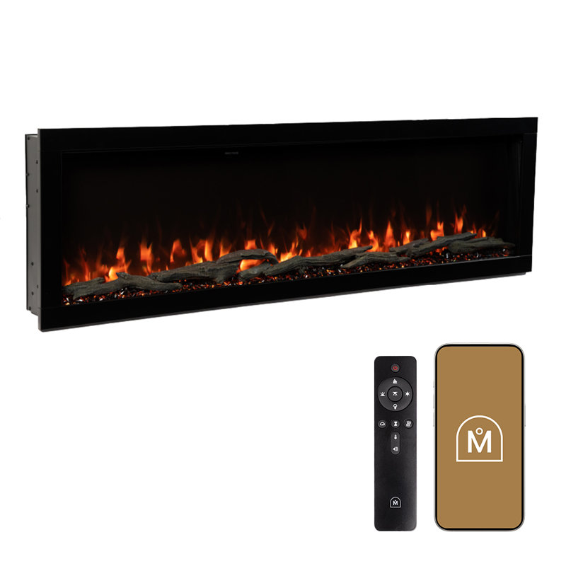 Modern Ember Highmark Smart Linear Electric Fireplace - 10 Different Flame Colors, Works With Alexa And Google Assistant