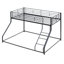 Lit superposé simple au-dessus de grand lit en métal avec échelle inclinée et structure en acier durable SteelHaven