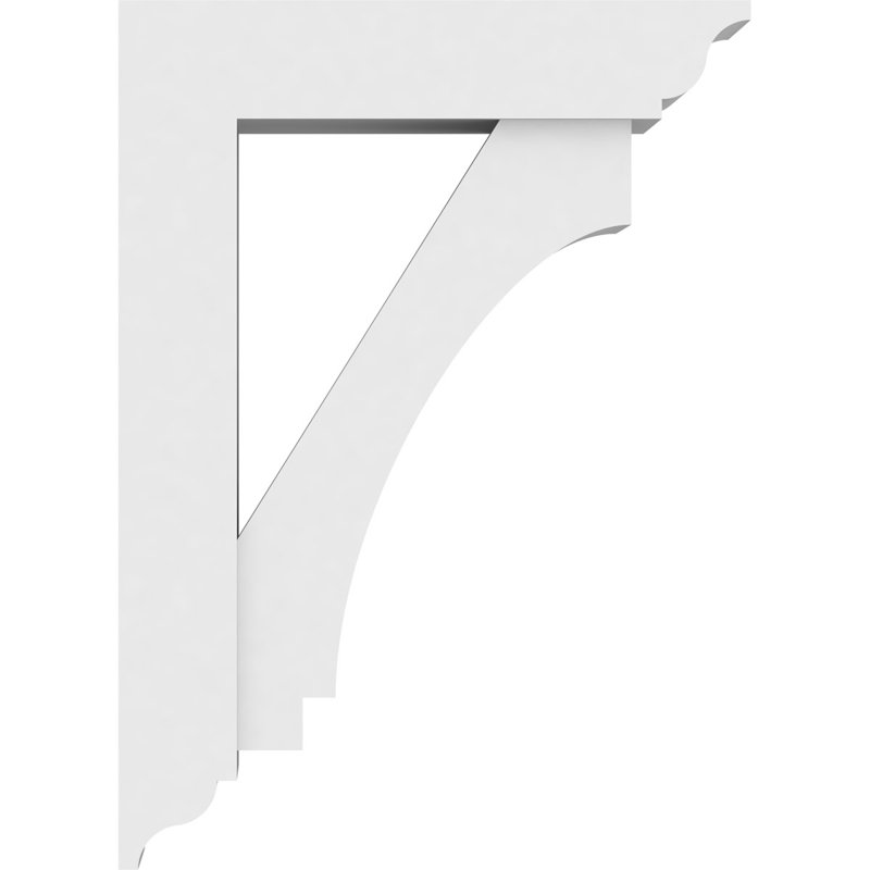 5"W x 16"D x 22"H Standard Imperial Architectural Grade PVC Bracket With Traditional Ends, 22" H x 5" W x 16" D