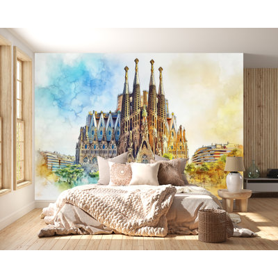 Barcelona Sagrada Familia Mural – Spain Landmark Wall Art Wallpaper