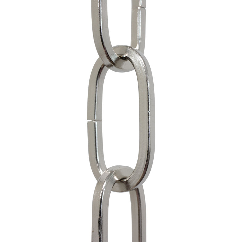 Chaîne de lustre décorative à maillons standard (65 pieds), Nickel poli