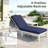Outdoor Aluminum Chaise Lounge Chair with Side Table & Cushions, Rust-Resistant Adjustable Recliner for Patio, Pool, Deck-146123219