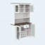 70,9 po Armoire de rangement pour garde-manger rustique, huche de cuisine avec prises à DEL et armoire à vin avec portes et tablettes-129435990