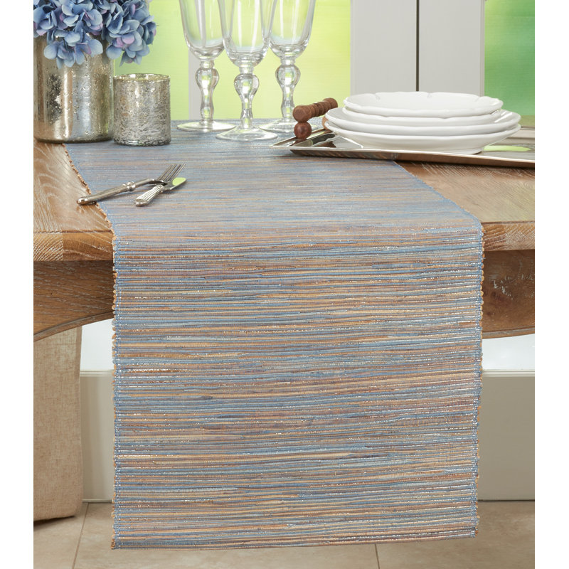 Chemin de table Bevis, 72 po x 16 po, Bleu-gris