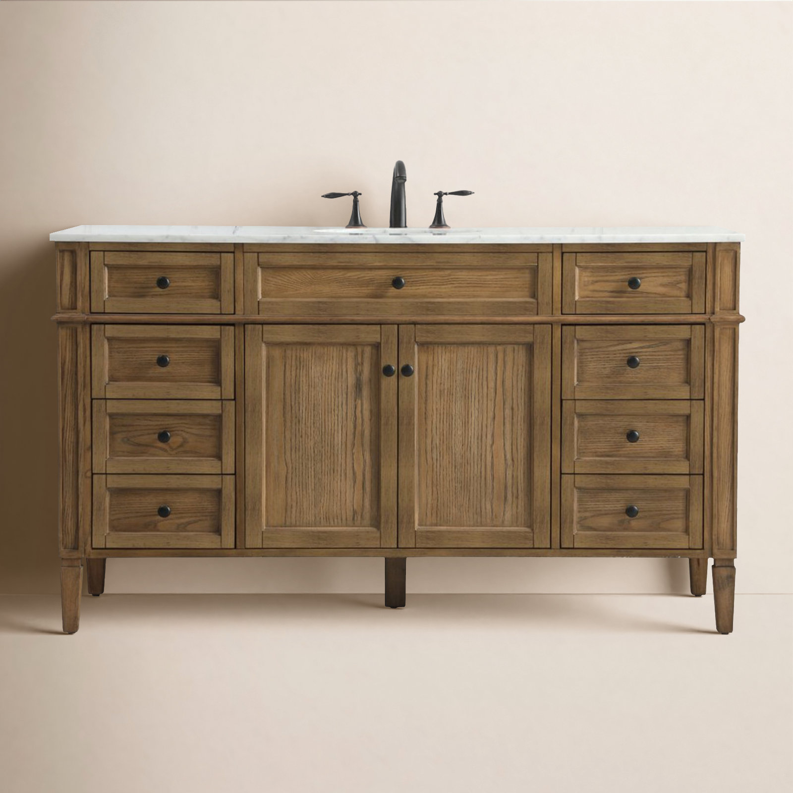 Rivers 60'' Single Bathroom Vanity, Driftwood